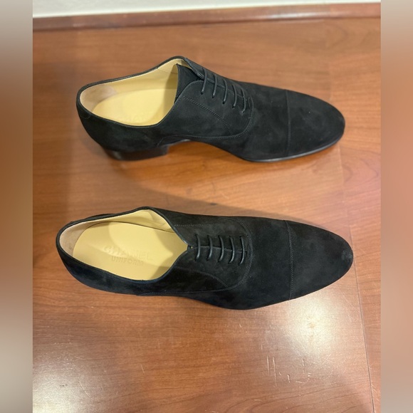 CHANEL BLACK SUEDE OXFORD MENS LOAFERS SIZE: 43 (US 10) $500 - Picture 7 of 9